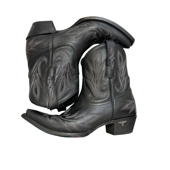 LANE WOMEN'S LEXINGTON WESTERN BOOTIES - SNIP TOE Black leather 8.5 - Picture 11 of 12